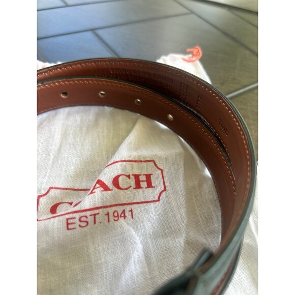 Vintage y2k Coach ladies belt deep green leather size small style 3911 RARE - Picture 3 of 8
